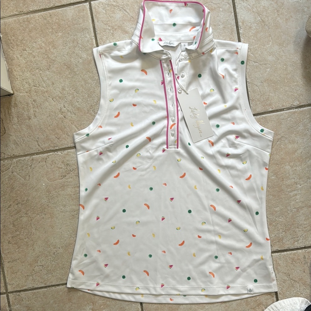 Sleeveless White Top with Multicolor Accents
